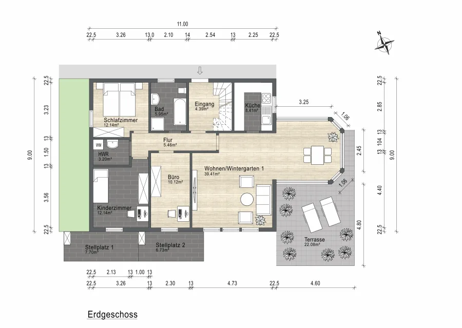 Großes Einfamilienhaus mit Einliegerwohnung in ruhiger Lage von Leipzig - Erdgeschoss (19196240)