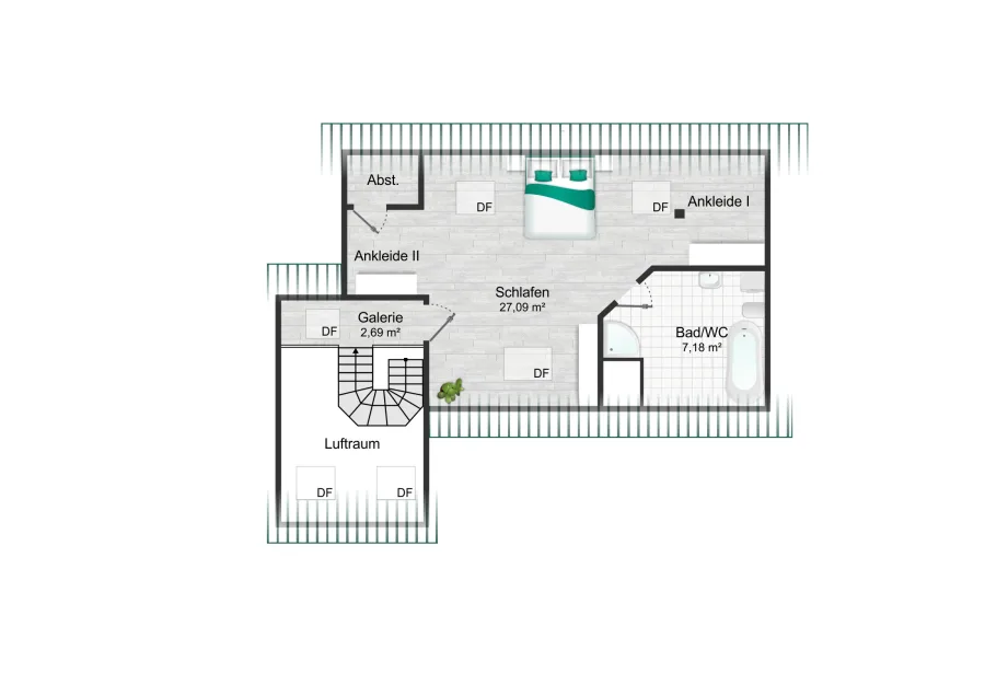 Großartige Maisonette-Wohnung in Koburger Villa in Markkleeberg bei Leipzig - Dachgeschoss rechts (19195853)