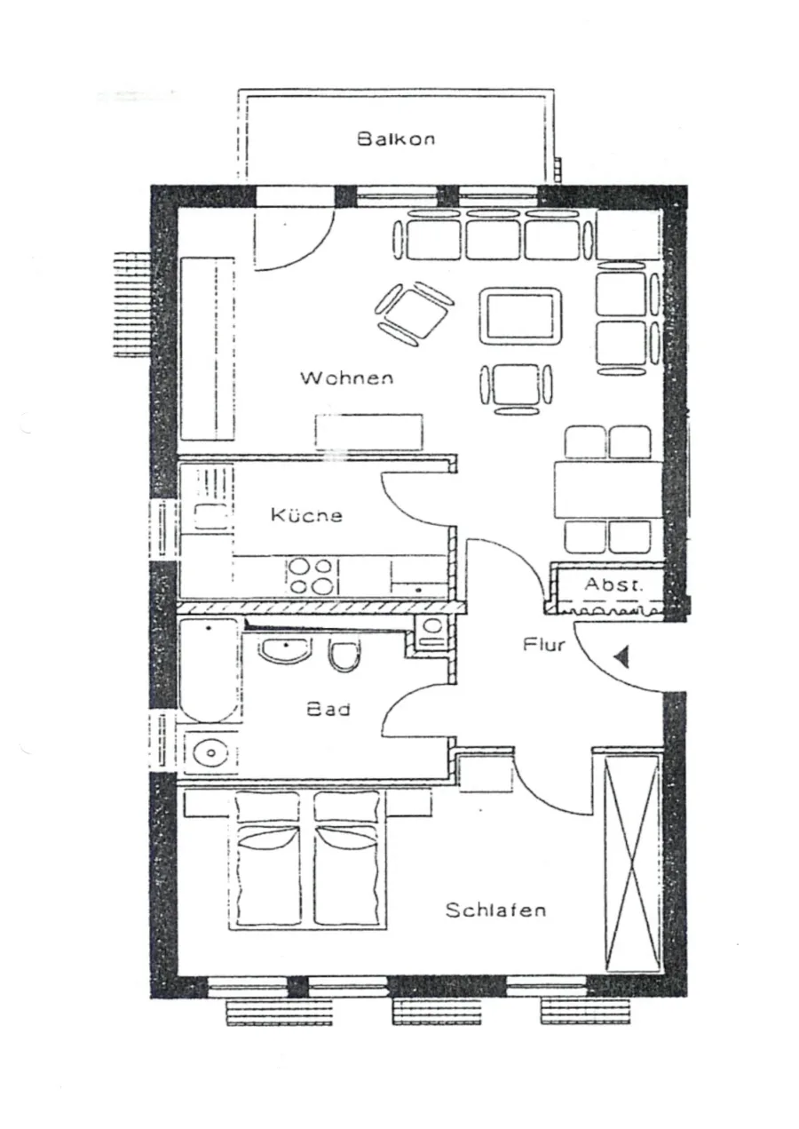 Tolle 2-Raumwohnung östlich von Leipzig mit Stellplatz - Grundriss (19196219)